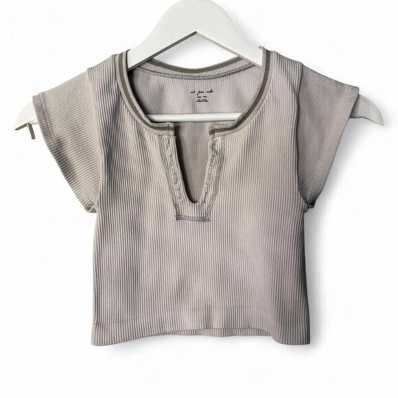 Urban Outfitters Tops - Urban Outfitters Out From Under Go For Gold Seamless Top Ivory Grey Crop Top